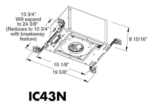 Juno Aculux IC43N ELV 120 Recessed Lighting 3 inch Low Voltage New Construction IC Housing with 120V Electronic Transformer