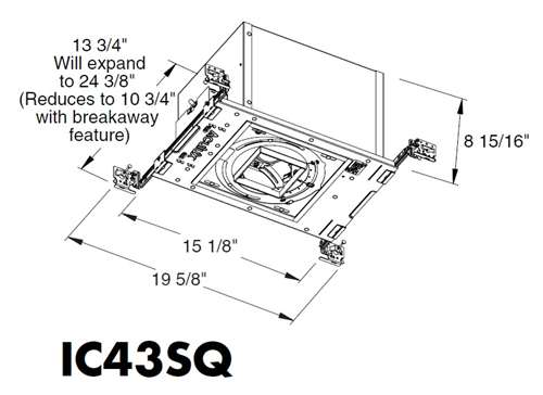 Juno Aculux IC43SQ MLV 120 Recessed Lighting 3 inch Low Voltage New Construction IC Square Adjustable Housing with 120V Magnetic Transformer