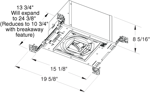 Juno Aculux Recessed Lighting IC43SQ-E1 3-1/4 inch Low Voltage New Construction IC Square Adjustable Housing with 120V Electronic Transformer