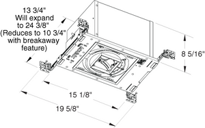 Juno Aculux Recessed Lighting IC43SQ-E1 3-1/4 inch Low Voltage New Construction IC Square Adjustable Housing with 120V Electronic Transformer