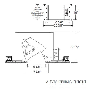 Juno Aculux IC63  Recessed Lighting 5-5/8 inch Line Voltage New Construction IC  Open Aperture Adjustable Housing
