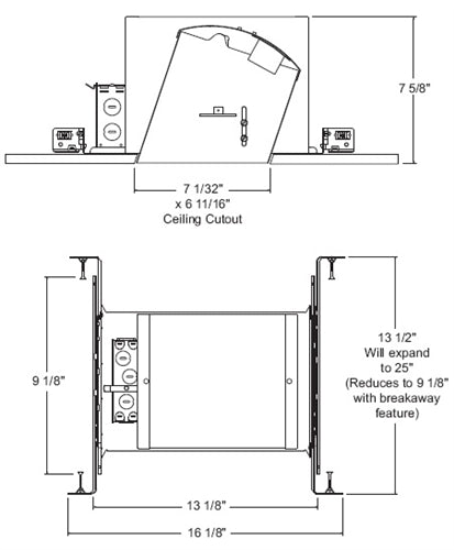 Juno Recessed Lighting IC926W (IC926 W) 6" Standard Slope Line Voltage IC type Housing with Push-in Electrical Connectors