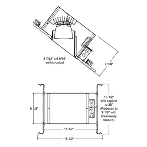 Juno Recessed Lighting IC928LED9G4-35K-U 6" Super Slope LED New Construction IC Type Recessed Housing, Universal Driver 120-277V, 900 Lumens, 3500K Color Temperature