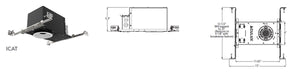 Juno Aculux INIT3 D 15LM 35K 80CRI 18D FPC 120 ICAT Recessed Lighting 3" IC Air Tight New Construction Housing, 1500 Lumens, 3500K Color Temperature, 80 CRI, 18 Degree Beam, Phase Cut Dimming, 120V