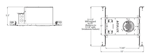 Juno Aculux INIT3 A 15LM 35K 90CRI 50D EZ1 MVOLT Recessed Lighting 3" IC New Construction Housing, 1500 Lumens, 3500K Color Temperature, 90 CRI, 50 Degree Beam, eldoLED 0-10V Dimming, 120-277V