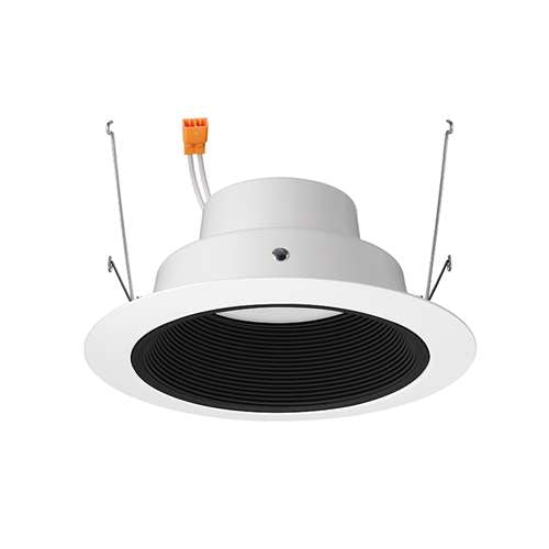 Juno J6RL G4 DB 09LM 27K 90CRI 120 FRPC BWH Recessed Lighting 6" Gen 4 Retrofit LED Downlight Trim Module 900 Lumens, 2700K color Temperature, Black Baffle, White Trim, Less Medium Base Socket Adapter