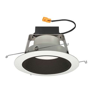 Juno J6RL WD G4N DB 06LM 30K 90CRI 120 FRPC BWH Recessed Lighting 6" IC WarmDim LED Retrofit Downlight Trim Module 600 Lumens, 3000K Color Temperature, Black Baffle, White Trim, Less Medium Base Socket Adapter