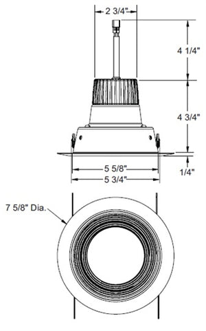 Juno Recessed Lighting J6RLG3-35K-9-CLW 6" Retrofit LED Downlight Trim Module 900 Lumens, 3500K color Temperature, Clear Cone, White Trim, Less Medium Base Socket Adapter