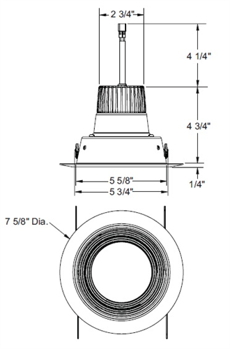 Juno Recessed Lighting J6RLG3-3K-6-CLW 6" Retrofit LED Downlight Trim Module 600 Lumens, 3000K Color Temperature, Clear Cone, Less Medium Base Socket Adapter