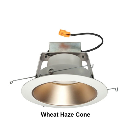 Juno Recessed Lighting J6RLWDG3-3K-6-WZW 6" IC WarmDim LED Retrofit Downlight Trim Module 600 Lumens, 3000K Color Temperature, Wheat Haze Cone, Less Medium Base Socket Adapter