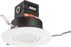 Juno JBK6 ADJ SWW5 90CRI MW M6 6" Round Adjustable Direct-Wire Canless LED Recessed Downlight, Switchable White (2700K, 3000K, 3500K, 4000K, 5000K), 90 CRI, Matte White, 6 Pack