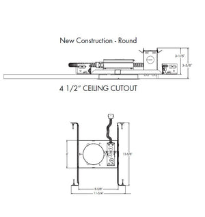 Juno JPDZ4RDNCMF 120 FRPC U Recessed Lighting Podz 4" Round New Construction Mounting Frame, 120V Forward/Reverse Phase Cut, 5% Dim