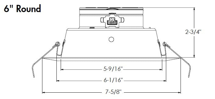 Juno JPDZ6 DC ALO10 SWW5WD 90CRI MVOLT ZT10 CWH Podz 6" LED Downlight, Round Downlight Cone, Adjustable Lumen Output, Switchable White 2700K-5000K + WarmDim (2850K-1900K), 90 CRI, 120-277V, 0-10V, 10% Dim, Clear, White Trim Ring