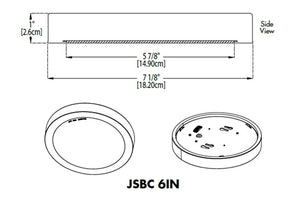 Juno JSBC 6IN SWW2 90CRI WL CP6 MW M2 12.6W LED Surface Mount Downlight, 1000 Lumens, Switchable CCT 3000K/4000K/5000K, 90 CRI, 120V, Matte White, 6 Contractor Pack