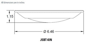 Juno JSBT 4IN 30K 90CRI WL MW Recessed Lighting  4" 10.5W SlimBasics Tapered LED Surface Mount Disk Light, 740 Lumens, 3000K Color Temperature, 90 CRI, Wet Location, White