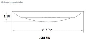 Juno JSBT 6IN 27K 90CRI WL MW Recessed Lighting  6" 14.3W SlimBasics Tapered LED Surface Mount Disk Light, 980 Lumens, 2700K Color Temperature, 90 CRI, Wet Location, White