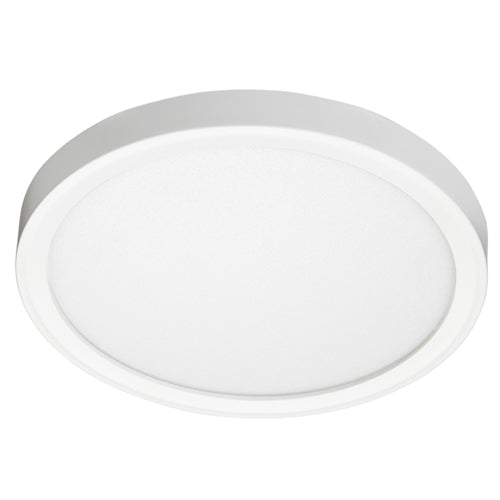 Juno Lighting JSF 7IN 10LM 40K 90CRI 120 FRPC WH Recessed Lighting 7" LED Round SlimForm Surface Mount Downlight, 1000 Lumens, 4000K Color Temperature, 90 CRI, Dedicated 120V, Forward Reverse Phase Dimming, White Finish