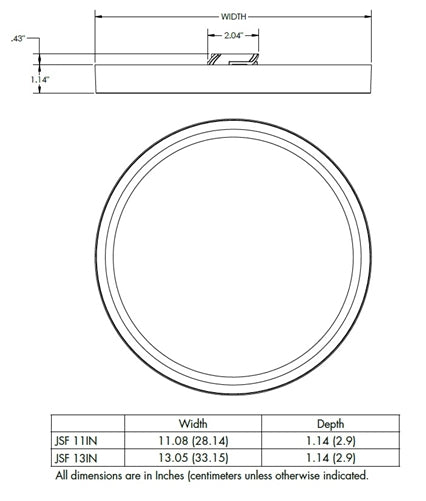 Juno JSF 13IN 18LM SWW5 90CRI MVOLT ZT WH Recessed Lighting 13" LED Round SlimForm Surface Downlight, 1800 Lumens, 2700K-5000K Color Selectable, 90 CRI, 120-277V, 0-10V Dimming, White