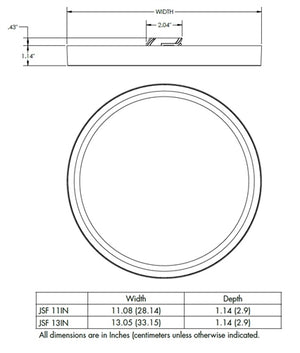 Juno JSF 13IN 18LM SWW5 90CRI MVOLT ZT WH Recessed Lighting 13" LED Round SlimForm Surface Downlight, 1800 Lumens, 2700K-5000K Color Selectable, 90 CRI, 120-277V, 0-10V Dimming, White