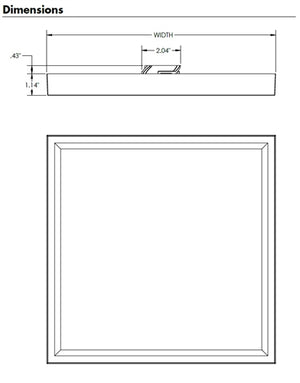 Juno Lighting JSFSQ 14IN 18LM SWW5 90CRI 120 FRPC WH Recessed Lighting 14" LED Square SlimForm Surface Mount Downlight, 1800 Lumens, 2700-5000K Color Temperature, 90 CRI, Dedicated 120V, Forward Reverse Phase Dimming, White Finish