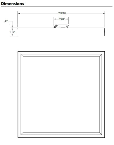 Juno Lighting JSFSQ 14IN 18LM SWW5 90CRI MVOLT ZT WH Recessed Lighting 14" LED Square SlimForm Surface Mount Downlight, 1800 Lumens, 2700-5000K Color Temperature, 90 CRI, Universal Voltage 120-277V, 0-10V Dimming, White Finish
