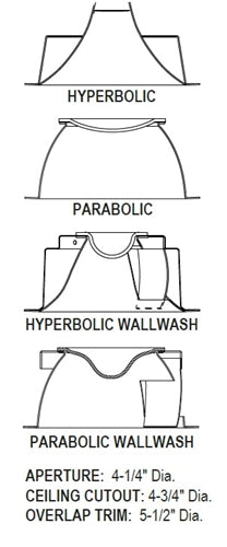 Juno Indy L4 HWS BD 4" Hyperbolic Wall Wash Black Diffuse Recessed Trim