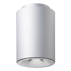 Juno LC8S 08LM 27K 120 S G4 80CRI EZ10 BR Indy 8" Round Cylinder Surface Mount L-Series Housing, 800 Lumens, 2700K Color Temperature, 120V, Silver Cylinder, Gen 4, 80 CRI, Linear Dimming to 10% Min, Emergency Battery Pack