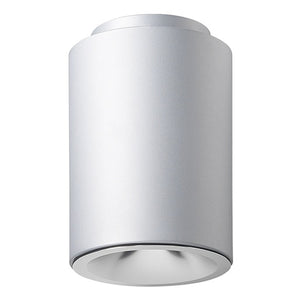 Juno Lighting LC8S 23LM 50K 347 S G4 80CRI EZ1 BR Indy 8" Round Cylinder Surface Mount L-Series, 2300 Lumens, 5000K Color Temp, 347V, Silver Cylinder, Gen 4, 80 CRI, eldoLED 0-10V ECOdrive Linear Dim to 1% Min, Emergency Battery Pack