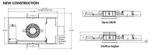 Juno LLP4 28LM 40K MVOLT G4 90CRI EZ1 HW BD Indy 4" Round Low Profile New Construction LED Housing,4000K, 120-277V, Gen 4, 90 CRI, eldoLED 0-10V ECOdrive Linear Dim to 1%, Hyperbolic Wide Trim, Black Diffuse Finish