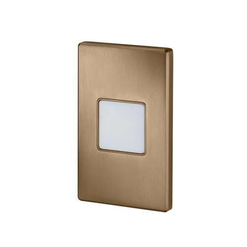 Juno Step Light LMS 40K MKR 120 RPC BZ Indoor LED, 2W 120V Dimmable Driver, 4100K Light Color, Opal Marker Optic, Bronze Plated