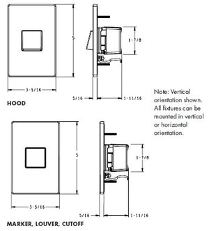 Juno Step Light LMSW-3K-L-SR Outdoor/Wet Location LED, 2W 120V Dimmable Driver, 3000K Light Color, Louver Optic, Silver Textured