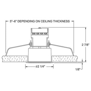 Juno MD1LG2 RD 03LM 27K 80CRI NFL WL SN Recessed Lighting Wet Location 2-1/4" Mini LED Downlight 2700K Narrow Flood Beam Spread, Satin Nickel Finish