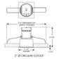 Juno Recessed Lighting MDSLWG2-3K-FL-WH 2-1/4" Mini LED Square Downlight Wet Location 3000K Flood Beam Spread, White Finish