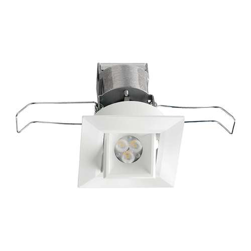 Juno MG1LG2 SQ 03LM 30K 80CRI NFL WH Recessed Lighting 2-11/16" Mini LED Gimbal Square Downlight 3000K Narrow Flood Beam Spread, White Finish