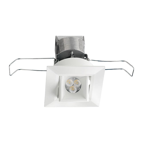 Juno Recessed Lighting MGSLG2-935-FL-WH 2-11/16" Mini LED Gimbal Square Downlight, 3500K, 90 CRI, Flood Beam Spread, White Finish