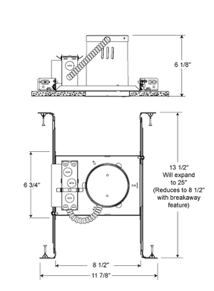 Juno Recessed Lighting PL413EU 4" Fluorescent 13W New Construction Housing with 120V HPF Electronic Ballast