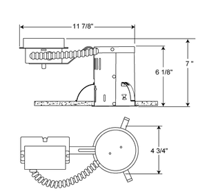 Juno Recessed Lighting PL426RE (PL4R 26W EMVOLT) 4" Fluorescent 26W Remodel Housing with 120V HPF Electronic Ballast