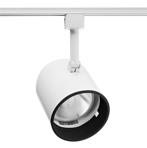 Juno R502 BLB WH Track Lighting Trac Lites Round Back Cylinder Line Voltage 65W BR30/PAR30L, Black Baffle, White Color