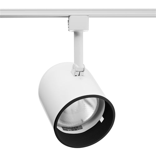 Juno Track Lighting R502B-WH (R502 BLB WH) Trac Lites Round Back Cylinder Line Voltage 65W BR30/75W PAR30 Black Baffle White Color