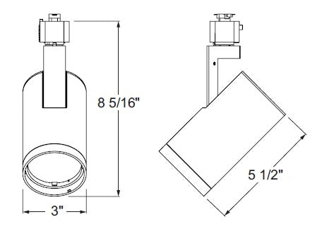 Juno Track Lighting R620L 30K 80CRI PDIM VBS WH Trac Lites 15W Adjustable Beam LED Cylinder Line Voltage, 120V, 3000K, 80 CRI, Phase Dimmable, Variable Beam System, White Finish