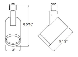 Juno Track Lighting R620L 40K 80CRI PDIM VBS WH Trac Lites 15W Adjustable Beam LED Cylinder Line Voltage, 120V, 4000K, 80 CRI, Phase Dimmable, Variable Beam System, White Finish