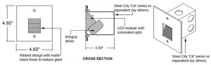 Acuity STEP11 SQU WL L LST1A 350MA WHT50K MVOLT SGB Winona Step LED Light, 5000K, Long Distribution, Black