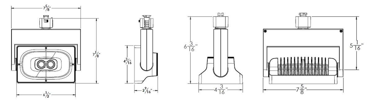 Juno T1056L 35K 80CRI PDIM BL Track Lighting 38W LED Wall Wash, 3200 Lumens, 3500K, 80 CRI, Phase Dimmable, Black