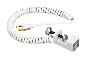 Juno Track Lighting T133WH (T133 WH) Line Voltage Coil Cord Clamp-On with Plug, White Color