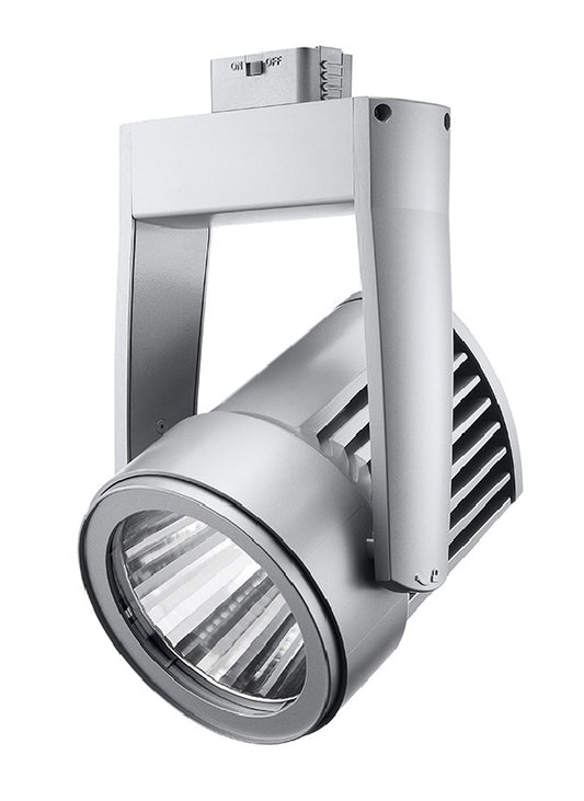 Juno T255L G3 30K 90CRI PDIM FL SL Cylindra 35W Dimmable LED Trac Light, 3000K Color Temperature, 90 CRI, Flood Distribution, Silver Finish