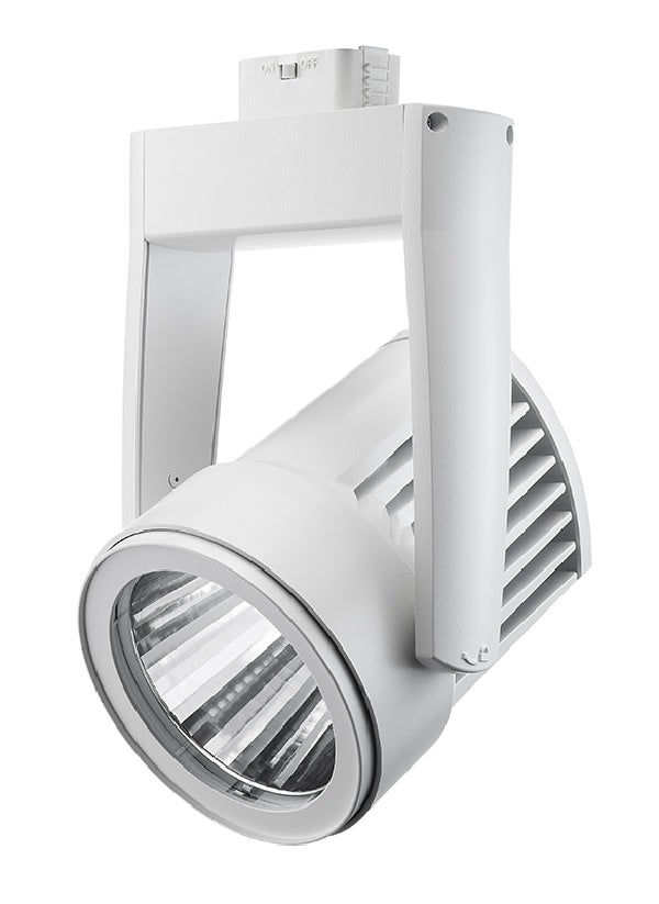 Juno T255L G3 35K 90CRI PDIM NFL WH Cylindra 35W Dimmable LED Trac Light, 3500K Color Temperature, 90 CRI, Narrow Flood Distribution, White Finish