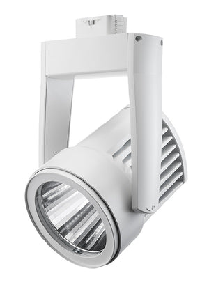 Juno T255L G3 40K 90CRI PDIM NFL WH Cylindra 35W Dimmable LED Trac Light, 4000K Color Temperature, 90 CRI, Narrow Flood Distribution, White Finish