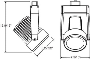 Juno Track Lighting T255LED-35K-NFL-BL Cylindra 45W LED 3500K Color Temperature, Narrow Flood Beam Spread, Black Finish