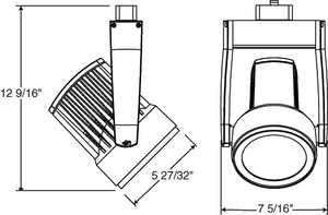 Juno Track Lighting T255LED-3K-SP-BL Cylindra 45W LED 3000K Color Temperature, Flood Beam Spread, Black Finish