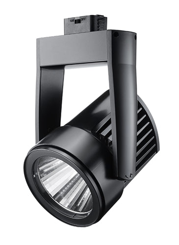 Juno Track Lighting T255LG2-4NBL Cylindra 36W LED Track Fixture 4000K, 80 CRI, Narrow Flood, Black Finish